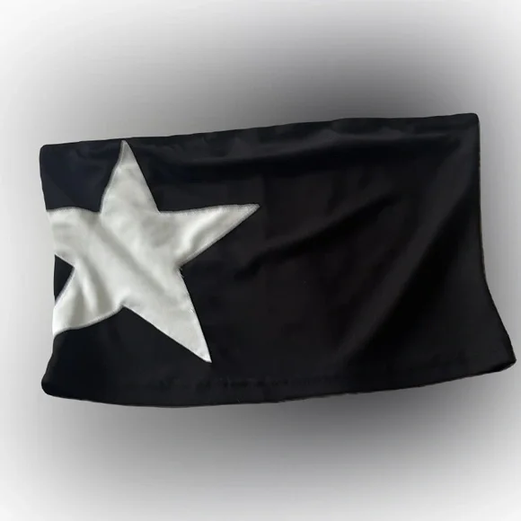 Black Scarf with White Star Accent - Picture 1 of 1